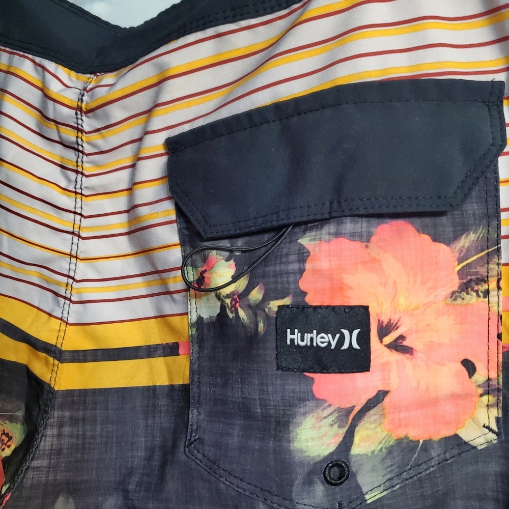 Hurley Tropical Floral Board Shorts - Black, Orange, Pink - Picture 4 of 6